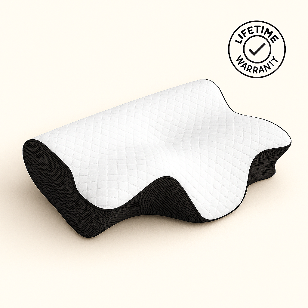 Butterfly Memory Foam Neck Pillow – Ergonomic Cervical Support for Pain Relief & Better Sleep